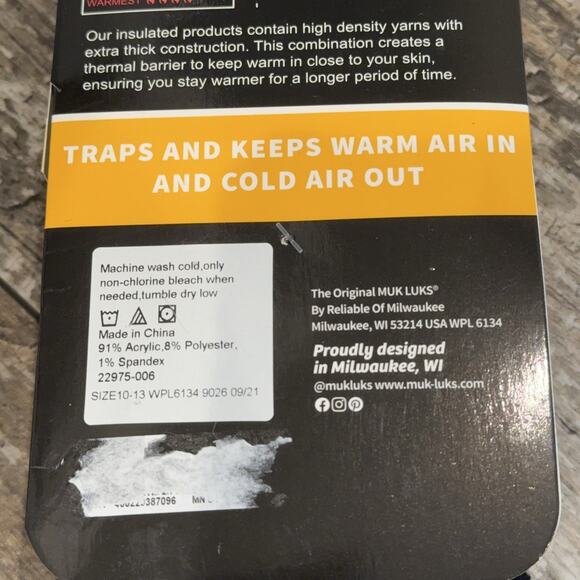 Muk Luks Heat Retainers Thermal Socks Mens Size 10-13 3.0 TOG Warm Liner Winter - Picture 5 of 8